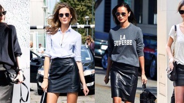 本季治裝買這件CP值最高，一件小黑皮裙搭什麼都時髦～