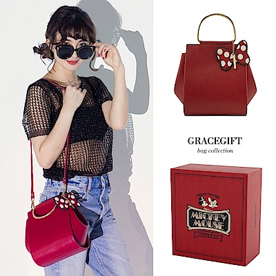 品牌獨家設計&迪士尼正版授權細緻牛紋皮革柔軟方挺又耐用!搭配可愛招牌米妮蝴蝶結吊飾