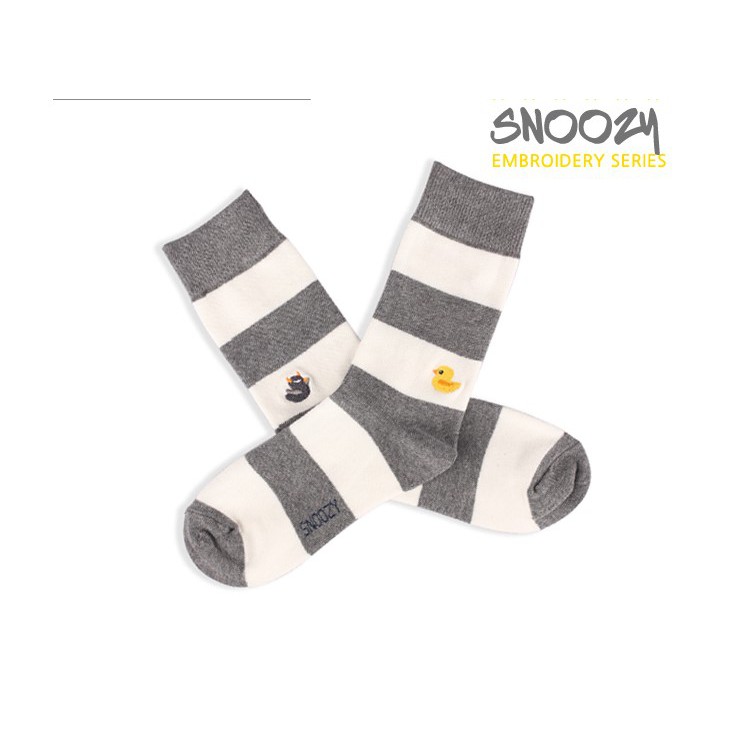 現貨 韓國 SNOOZY 電繡童趣logo襪-黃色小鴨x惡魔小鴨