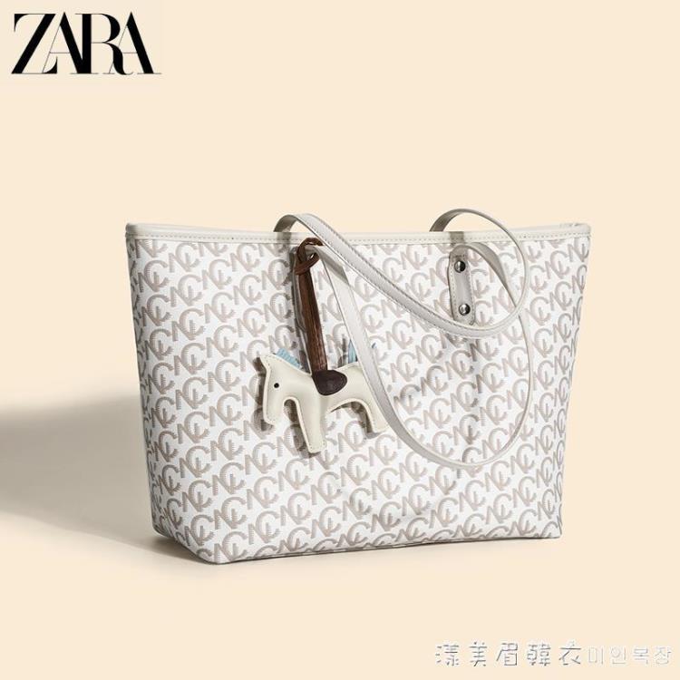 zara女包包２０２３新款潮時尚百搭單肩斜挎托特包手提大容量購物大包 幸福驛站