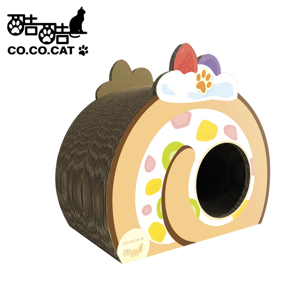 【酷酷貓 Co.Co.Cat】瑞士卷/蛋糕捲-100%台灣製貓抓板(隨機不挑色)