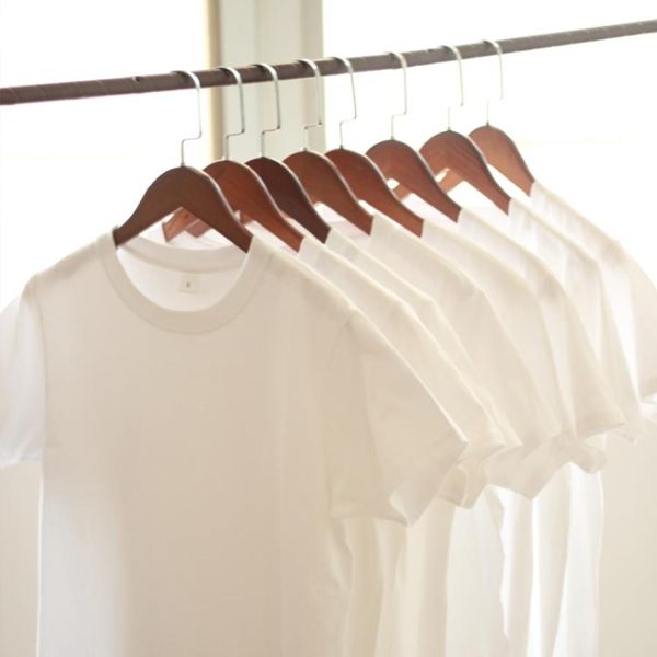 (兩件裝) 200g 日本重磅厚實純棉圓領短袖基礎款打底T恤男女白Tee『夢娜麗莎精品館』