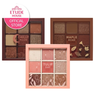 享受秋冬暖意的楓葉盤 綜合大地、酒紅、暖橘色系 單擦或相互搭配都適用 打造各種不同適合秋冬的眼妝