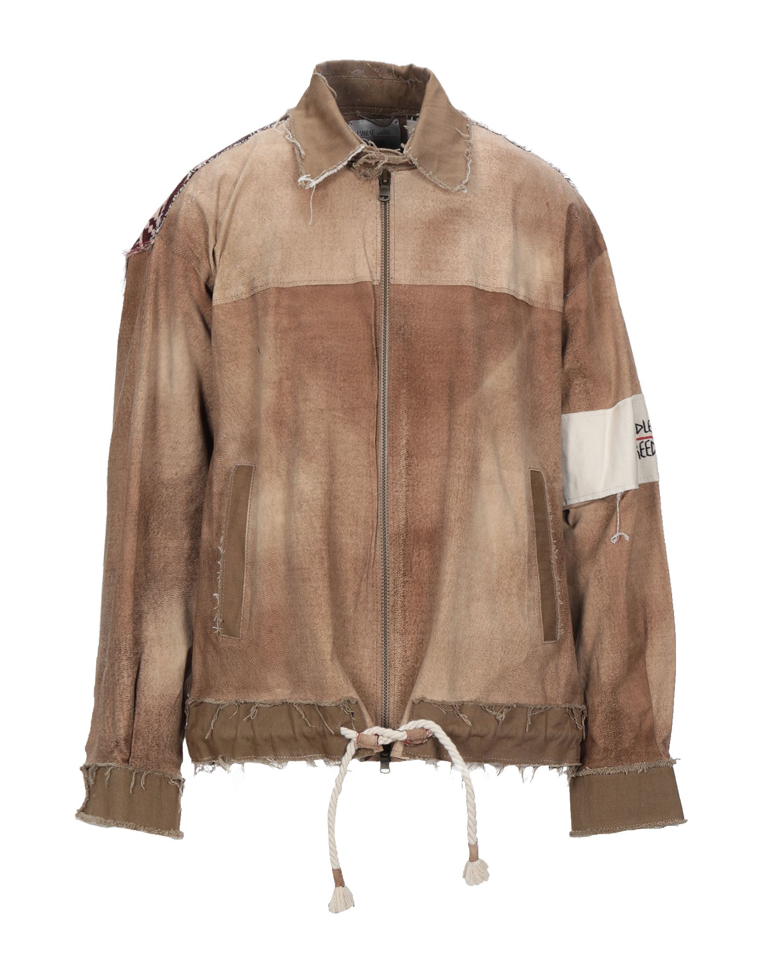 two-tone, gabardine, double-breasted, zipper closure, classic neckline, multipockets, long sleeves, 