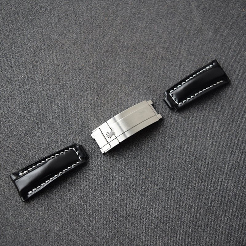 光澤類型: 亮光品牌: USER ART/柚是否商場同款: 否材質: 真皮表帶厚度: 較厚表帶接口類型: 凸型接口表扣款式: 雙邊按制扣配件類型: 表帶顏色分類: 新禧馬臀黑（不含表扣）尺寸: 20m