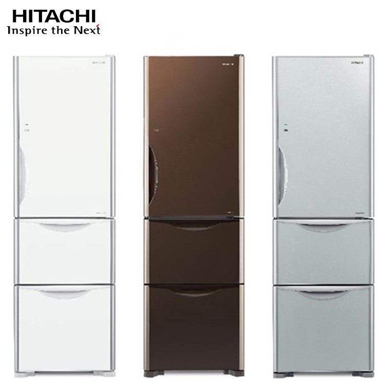 HITACHI 日立 RG36BL 三門冰箱 331L 琉璃觸碰式操作面板 奈米鈦抗菌除臭濾網 左開