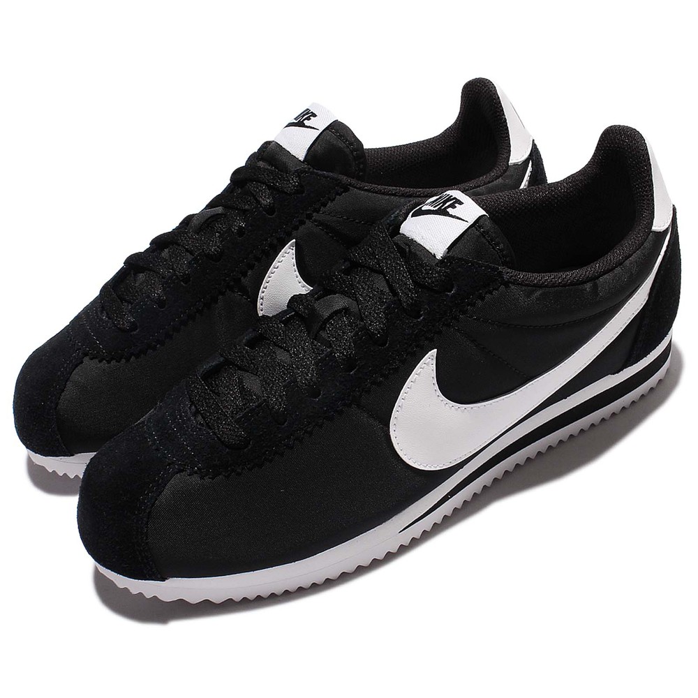 NIKE Classic Cortez Nylon 女鞋 休閒鞋 復古 慢跑 阿甘鞋 推薦 女 黑 白 [807472-011]