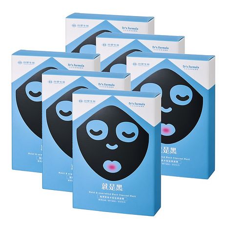 《台塑生醫》Dr’s Formula極潤緊俏水娃娃黑面膜(7片/盒)*6盒入