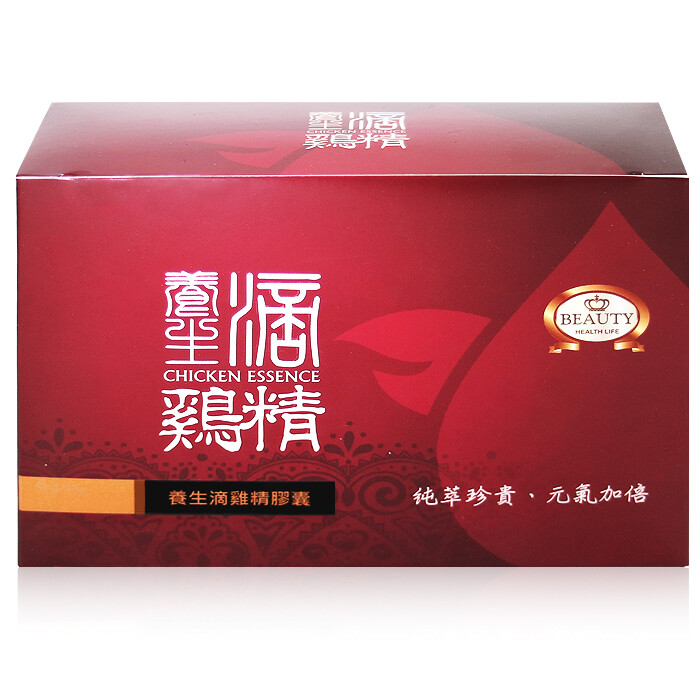 *品名：滴雞精膠囊(膠囊狀食品) 60粒/盒 *成份：每粒500毫克含雞精胜肽(雞隻萃取，天然非化學，專利M444723)、牛磺酸、綜合胺基酸(含L-天冬胺酸、L-羥丁胺酸、L-絲胺酸、L-麩酸、胺基