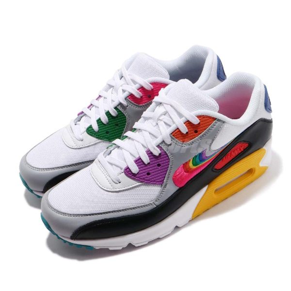 Nike 復古慢跑鞋 Air Max 90 Be True 白 彩虹 氣墊 運動鞋 限量款 男鞋 女鞋【PUMP306】 CJ5482-100