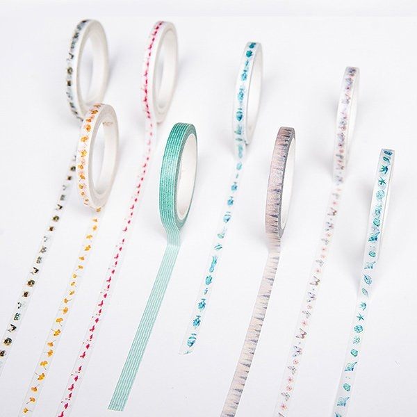 文具 創意無痕極細紙膠帶 5mmx7m 裝飾膠帶 手工卡片 生日卡片 手帳 筆記 賀卡 紙膠帶 【PMG222】收納女王