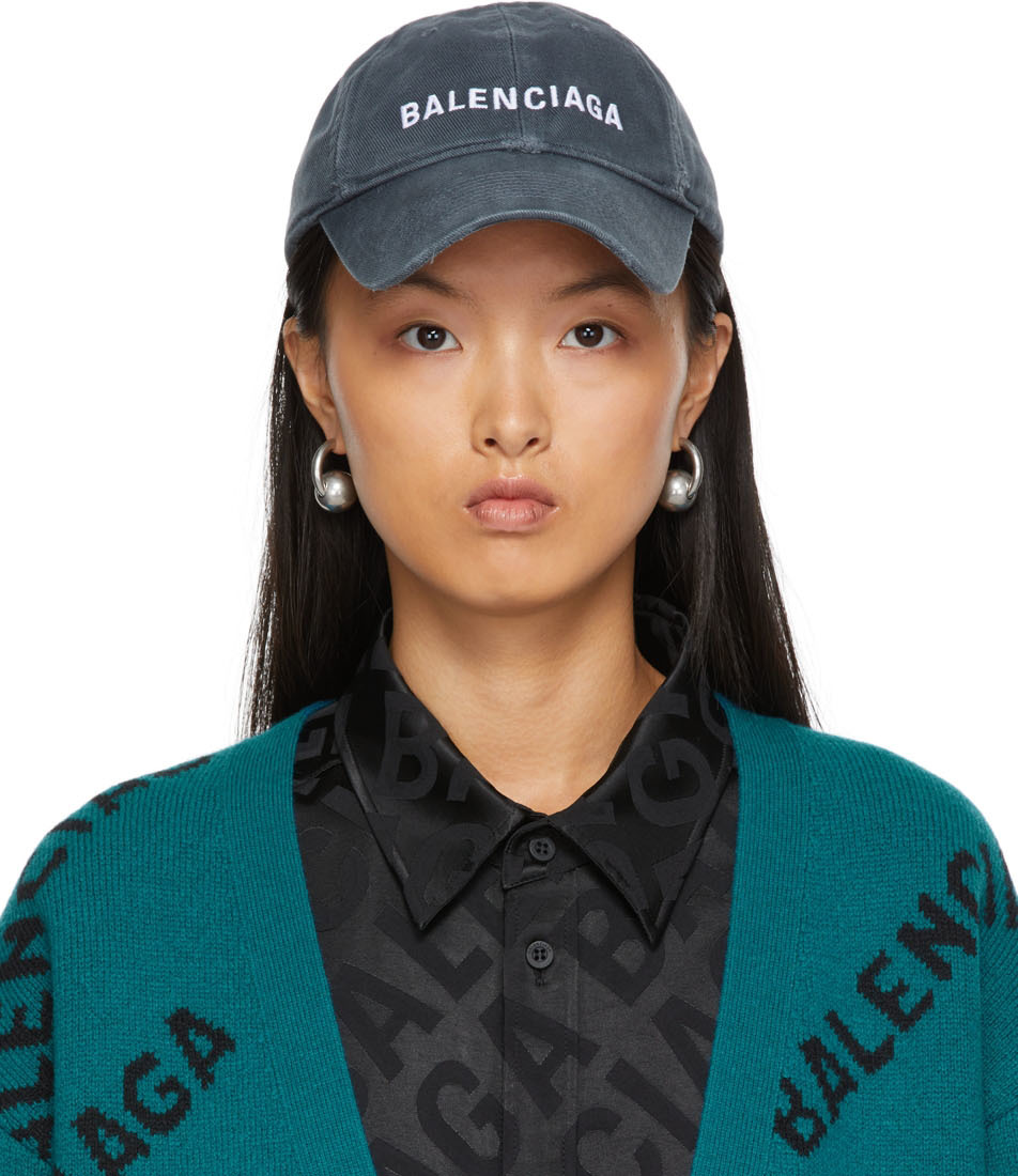 Balenciaga 灰色徽标棒球帽