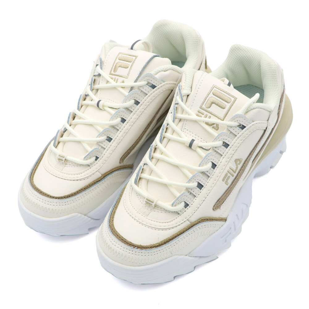 Fila DISRUPTOR II EXP 米白/卡其 網布 透氣 老爹 休閒鞋 女款 NO.J1592【5-C609W-166】