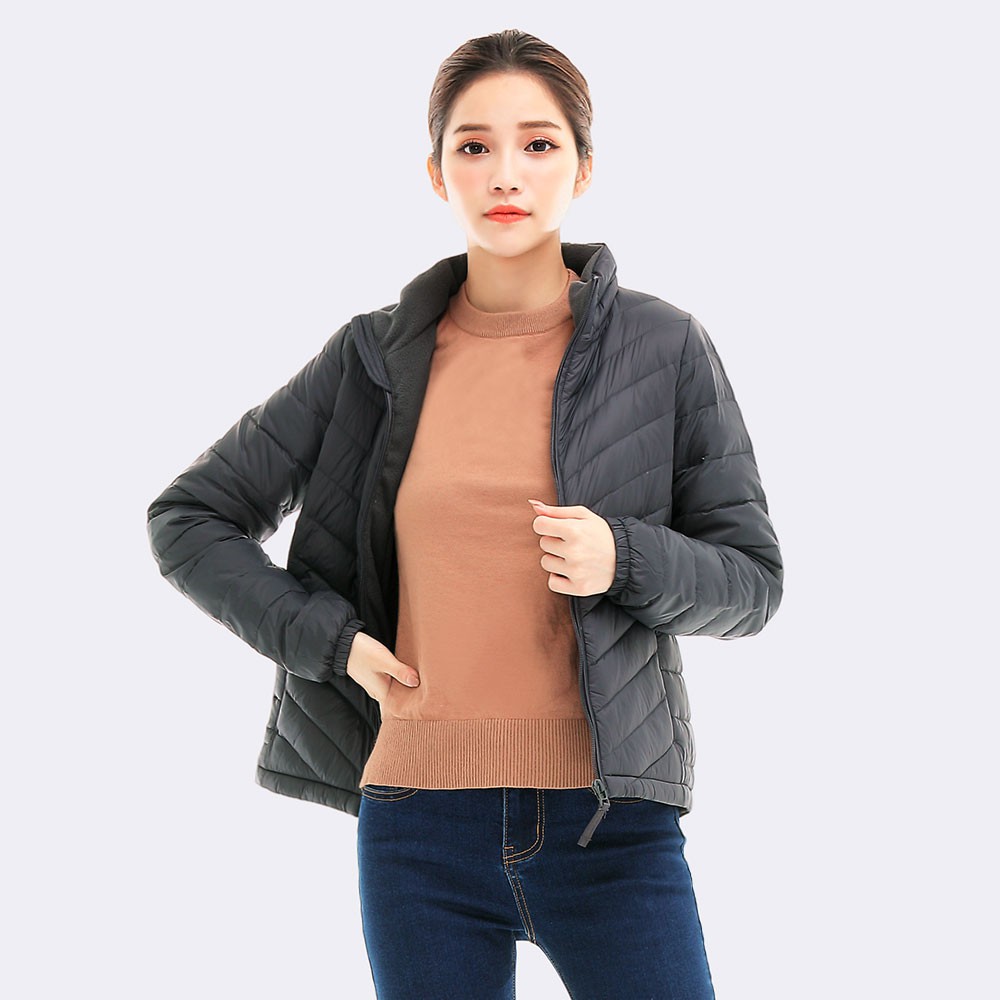 【101原創】防潑水立領內刷毛保暖羽絨外套 (女) 鐵灰 8580009