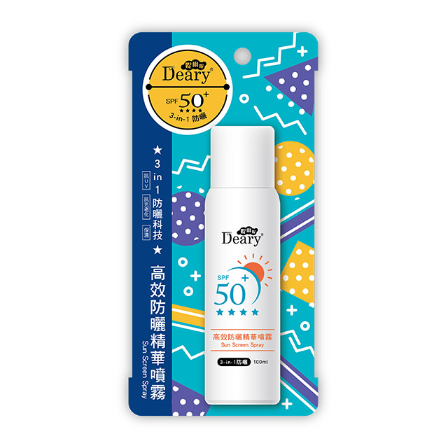 本產品組合包含：【Deary】高效防曬精華噴霧100ml(3 in 1防曬)/1瓶 x2【Deary】控油蓬鬆乾洗髮霧50ml/1瓶 x2●複合保濕抗老成分-含日本珍珠蛋白、專利隱形水膜玻尿酸Patc