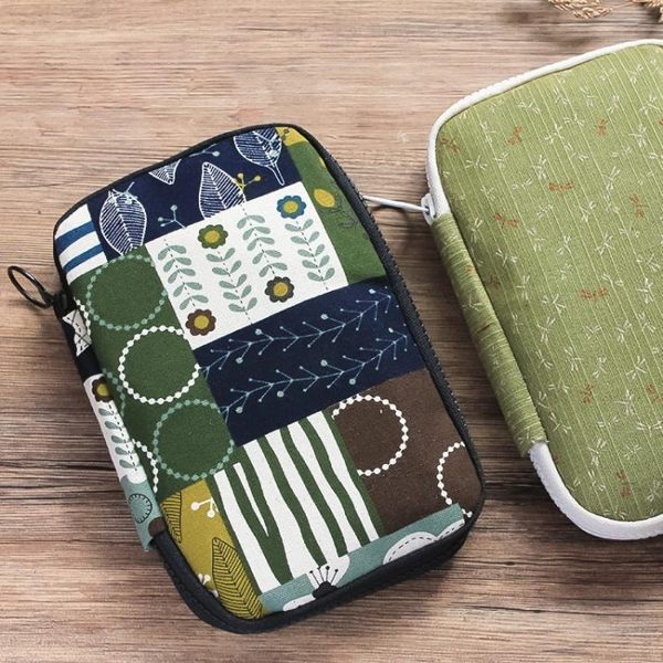 日式和風筆袋 櫻花錦鯉拼布手帳收納包學生文具包化妝袋大容量手作文具袋燒