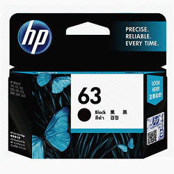 HP F6U62AA NO63 Black Original Ink Cartridge黑色墨水匣