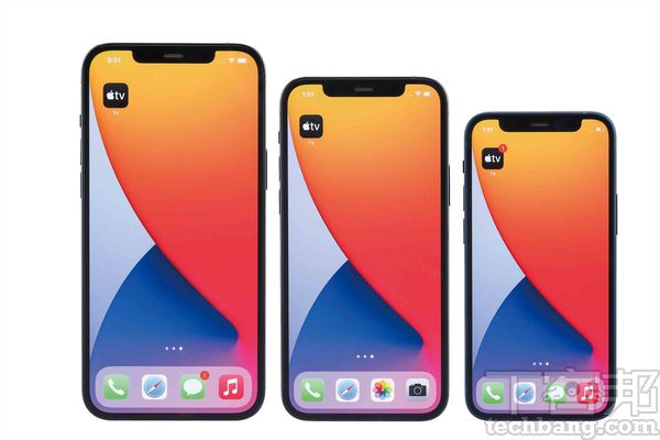 iPhone 12全系列有四款機型，但iPhone 12及iPhone 12 Pro螢幕尺寸相同，所以共有5.4吋、6.1吋、6.7吋三種螢幕尺寸。