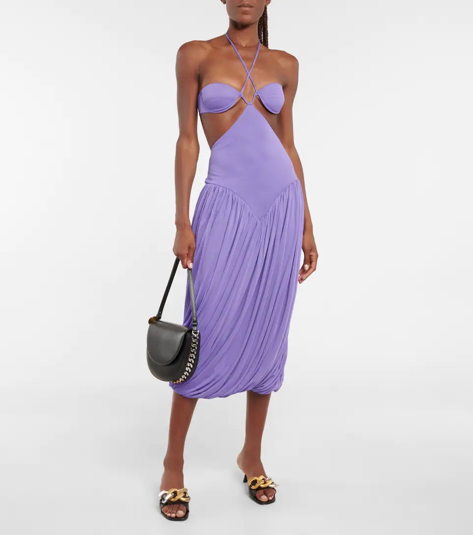 STELLA MCCARTNEY Cutout silk-blend dress