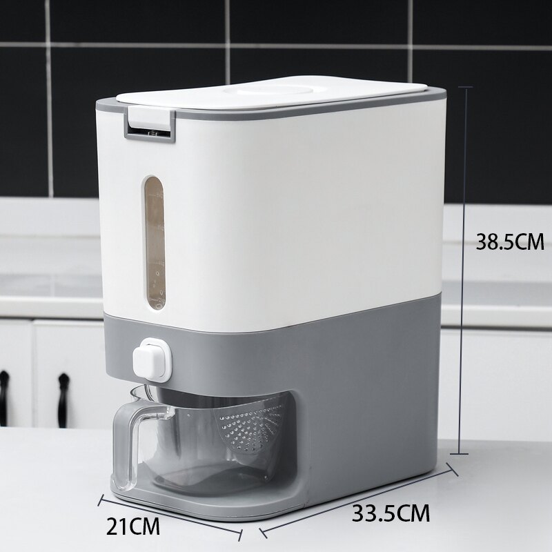 米桶/面粉收纳盒 自動出米桶20斤家用防蟲防潮密封儲米米缸裝大米廚房收納盒【AA10817】