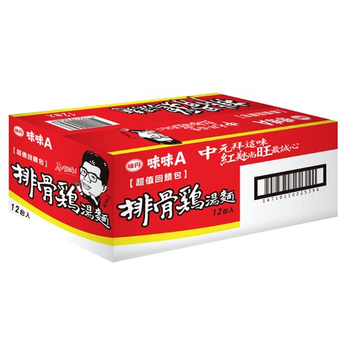 味味Ａ排骨雞包麵中元特規80g*12【愛買】