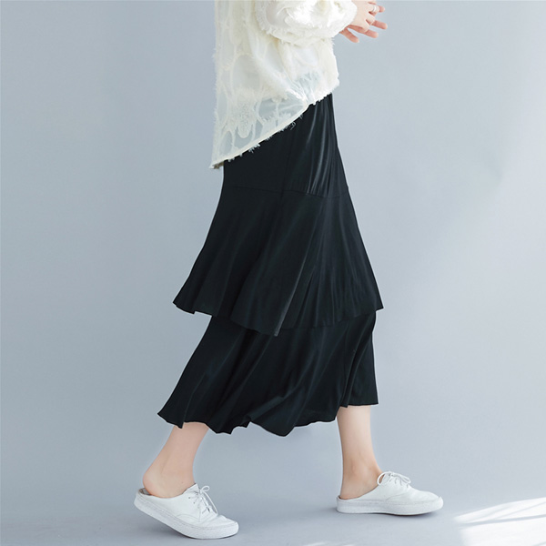 現貨★原價990特價590★FEB20 中大尺碼 裙子 層次感蛋糕長裙【041085】2色 現貨 19LADY