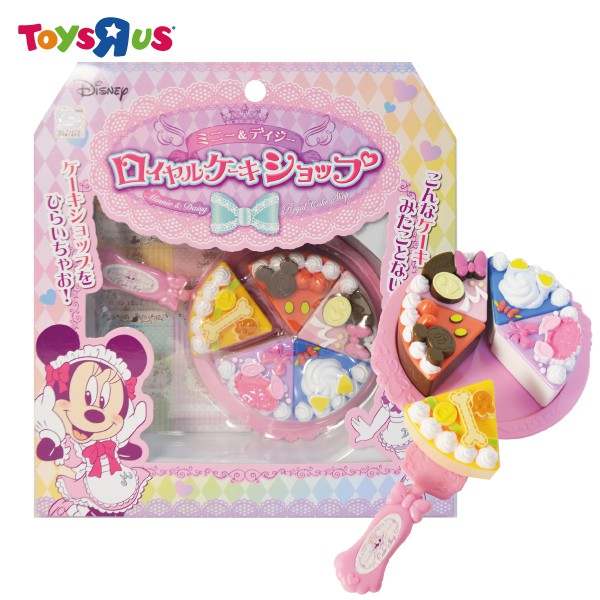 米妮黛西蛋糕商店內容物：蛋糕X5、餐盤x1、鏟子x1米奇米妮新甜甜圈商店內容物：甜甜圈x6、餐盤x1、夾子x1包裝尺寸(cm)： 盒裝約寬 20 x 長 21.3 x 厚 7 cm材質：塑膠 產地：中