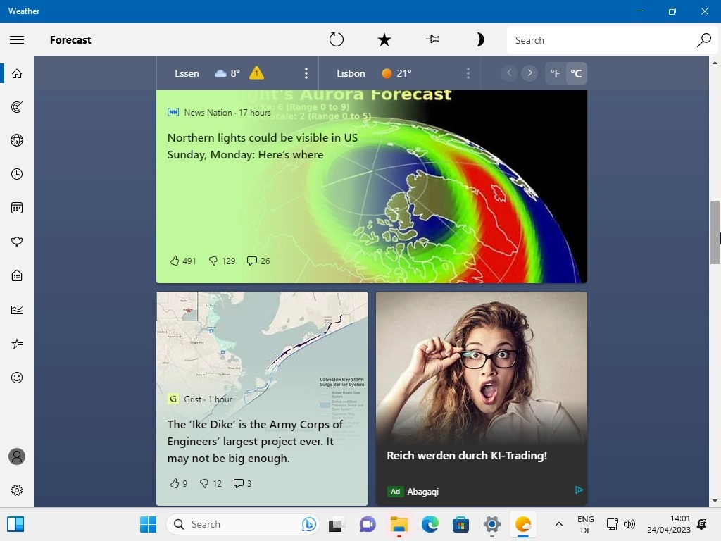 MSN 新聞、廣告「入侵」Windows工具列天氣服務引發用戶不滿 | LINE購物