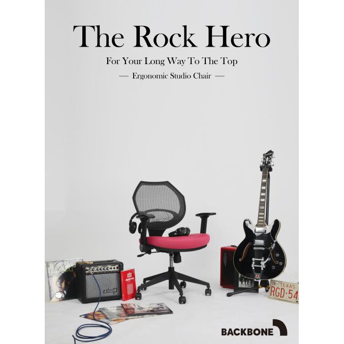 獻給在音樂路上打拼的你。”The Rock Hero“靈活的低背設計；可收折及高低調整的扶手配置；背後收納空間；工學彈力椅背。 「軟質舒適 2D旋轉扶手」可調節升降扶手：可針對使用者需要進行調整，達到