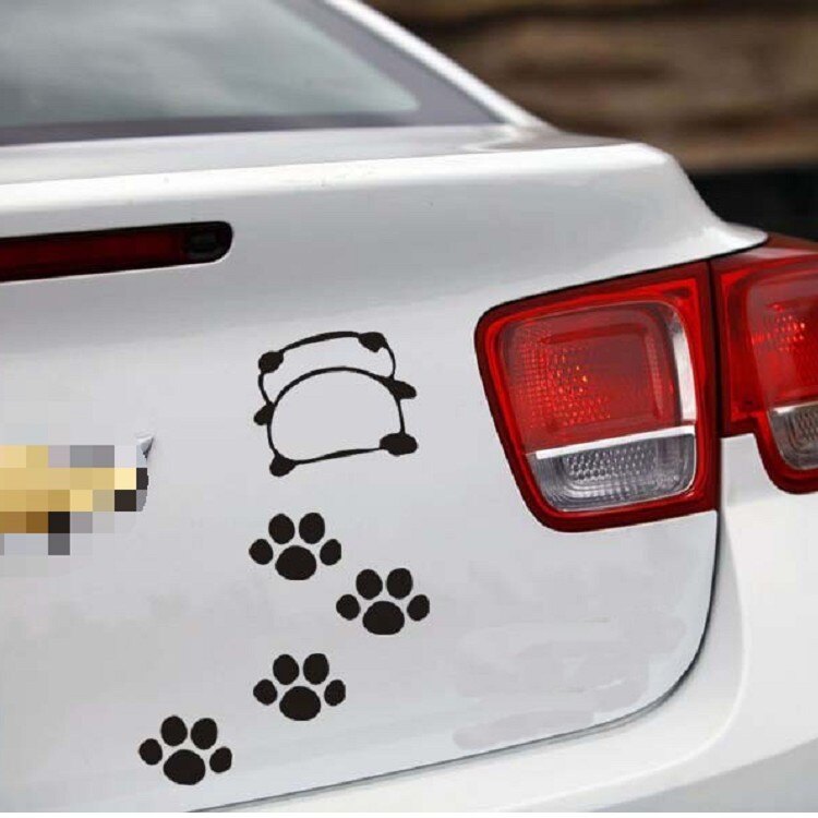 A0164 熊貓腳丫 車身 貼紙 機車貼 燈眉貼 BMW BENZ FORD MAZDA VW 三菱 AUDI MINI