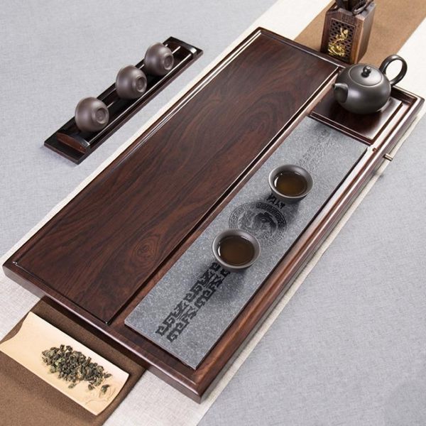 茶盤實木家用托盤現代簡約石頭客廳小茶台功夫茶具套裝茶海茶托 樂活生活館