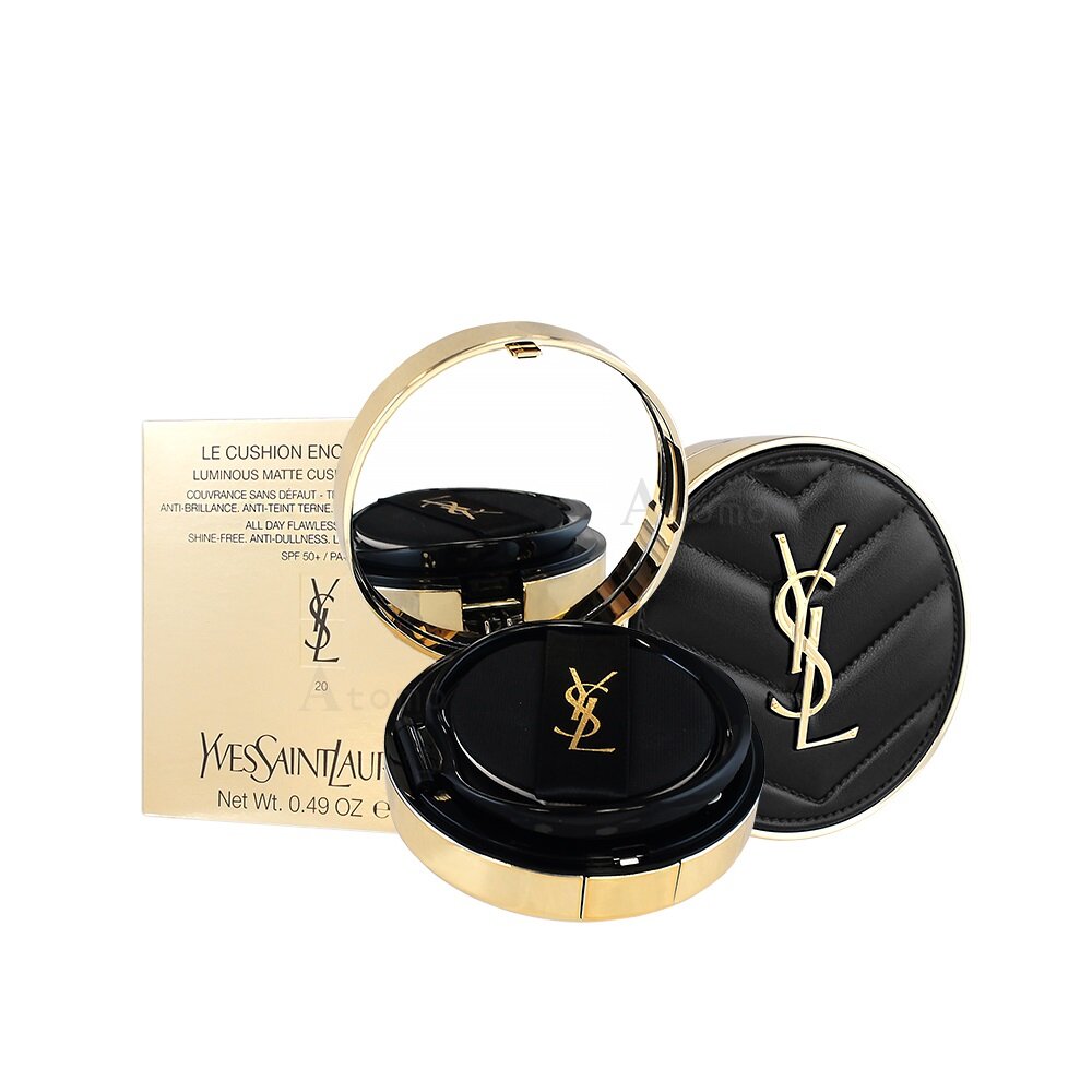 ◆保濕水精華包覆霧光粉體◆輕觸肌膚極致貼合、輕盈不黏膩◆修飾肌膚瑕疵、膚色不均品 牌：YSL商品名稱：恆久完美霧光氣墊粉餅規格說明：14g產 地：法國貨 源：平行輸入保存期限：36個月使用方法：使用粉