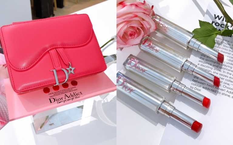 迪奧癮誘超模巨星唇膏推出限量《迪奧超模巨星訂製包》，內含4款唇膏控必備的經典時尚色選，(右)上到下，#667，#536，#976，#859。(圖/黃筱婷攝影)