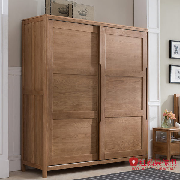 [紅蘋果傢俱]JM014 衣櫃 衣櫥 趟門衣櫃 北歐風衣櫃 日式衣櫃 實木衣櫃 無印風 簡約風