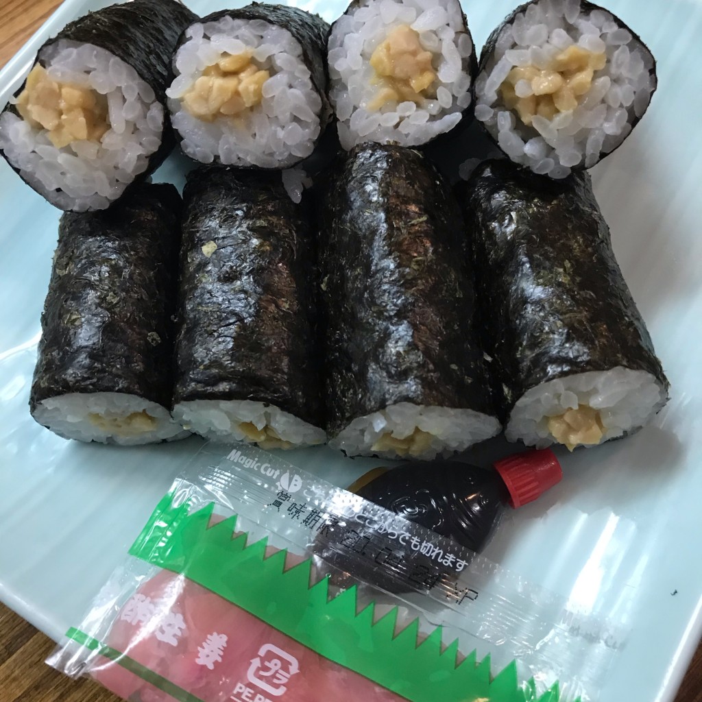 ユーザーが投稿した納豆巻の写真 - 実際訪問したユーザーが直接撮影して投稿した恵比須町回転寿司寿しのむさし 三条本店の写真