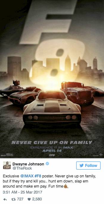 Parade Mobil Keren Hiasi Poster Terbaru The Fate of the Furious