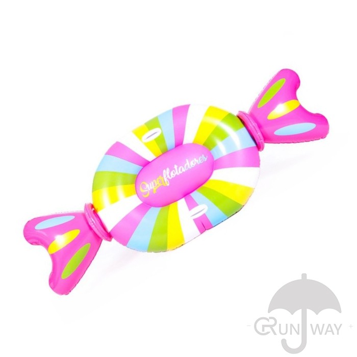 材質：高密度環保PVC 尺寸:210cm×90cm 重量：1.3kg 可愛糖果造型 立體泳具 #泳圈 #水上 #拍照必備 #充氣泳圈 #渡假 #拍照道具 #網美必備 #浮板 #糖果 #粉