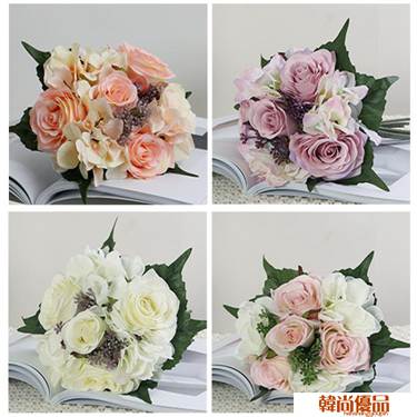 小清新ins仿真玫瑰花假花絹花藝裝飾插家居擺設客廳手捧花束干花