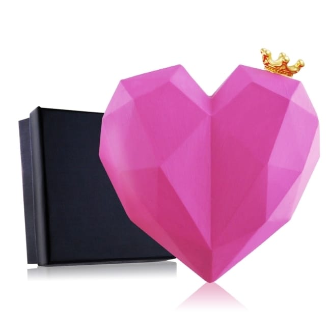 O’Pretty 歐沛媞 室內/車用 香氛擴香石擺飾-愛心(粉色皇冠)(6X2X7CM)