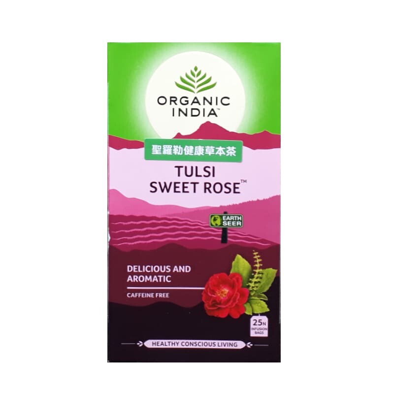 有機印度 聖羅勒甜玫瑰花茶 Tulsi Sweet Rose 25包入(盒)