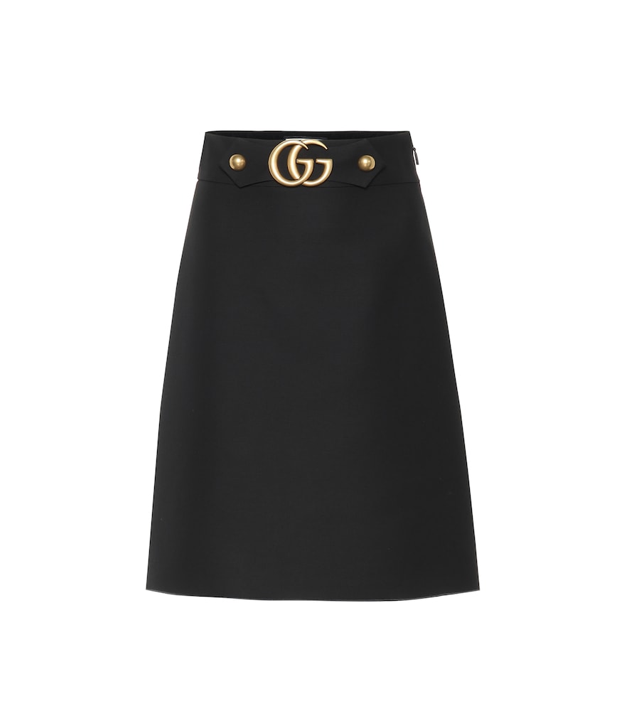 Keep things simple and instantly recognisable with this A-line skirt in black crêpe from Gucci.
