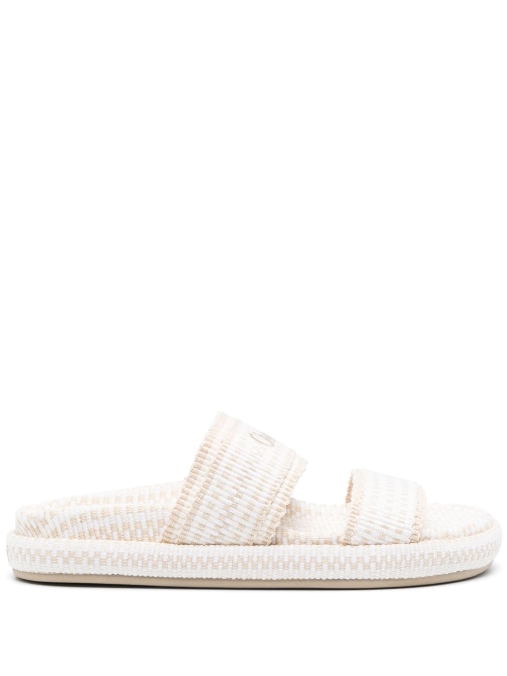 Chloé - Rori raffia flat slides - women - Rubber/FabricFabric - 40 - Neutrals