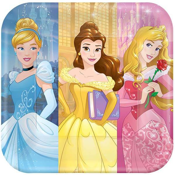 9吋方盤8入-迪士尼公主