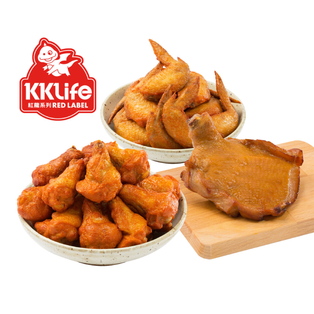 KK Life為您推薦精選組合，烤肉懶人包，不再讓肉裝熟!!! 【烤肉懶人包-露營野餐全熟系列】 內容物: 原味燒烤二節翅(500g/袋)X1袋 原味燒烤翅小腿(500g/袋)X1袋 日式照燒雞腿排X