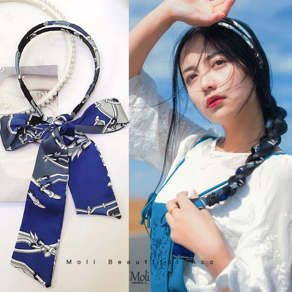 髮帶 髮帶女綁髮韓國簡約頭飾絲帶頭箍網紅超仙髮卡編髮蝴蝶結飄帶髮箍 曼慕衣櫃