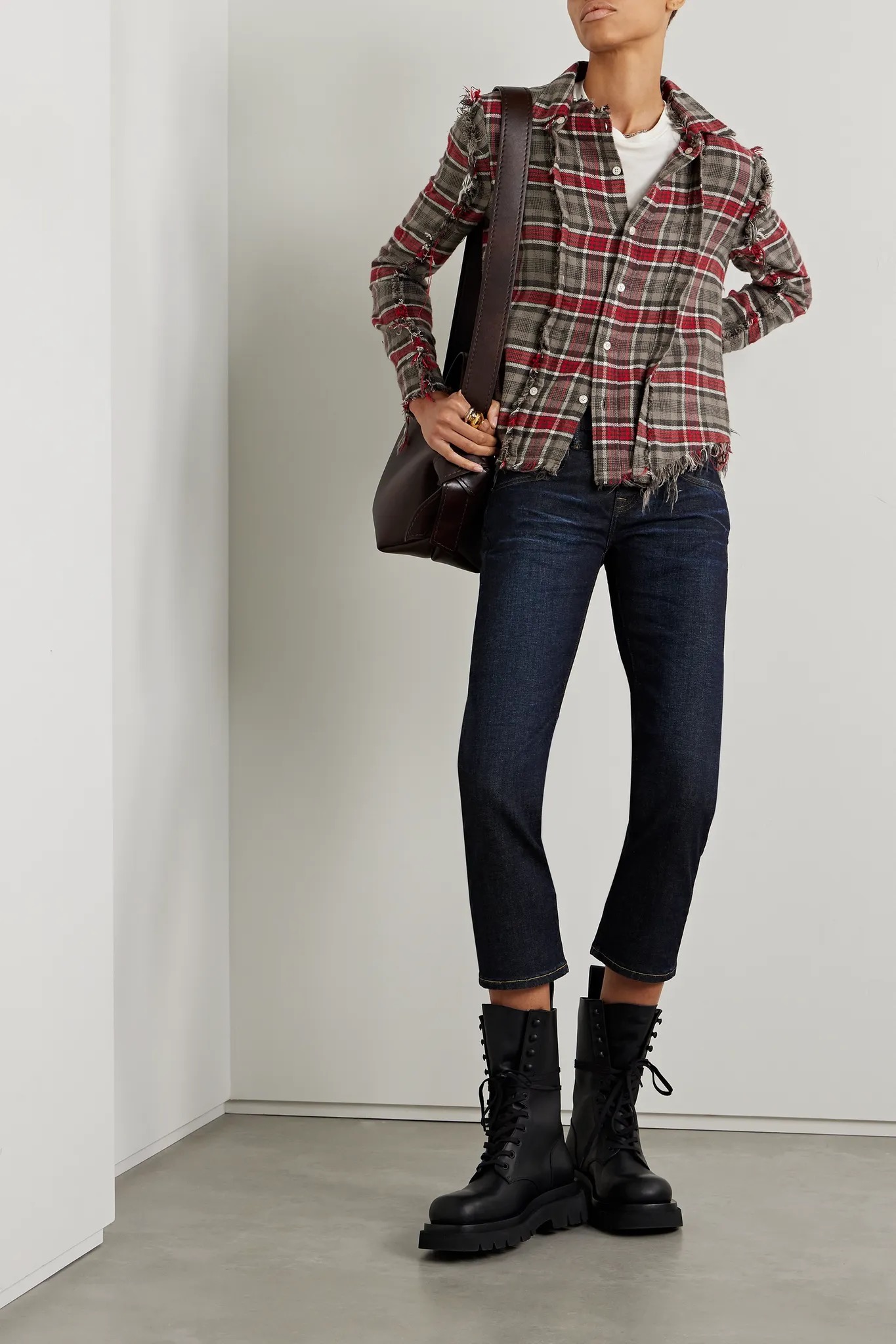 R13 Boy cropped high-rise straight-leg jeans