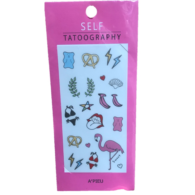 A’PIEU 紋身貼紙 紅鶴 可樂 嘴唇 芭蕉葉 薯條 比基尼
