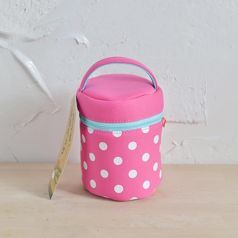 日本原裝進口 水玉點點系列可洗可拆保冷手提湯袋 (2入) - 玫瑰粉