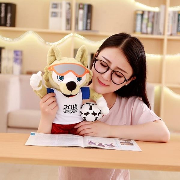 2018俄羅斯世界杯吉祥物毛絨玩具公仔小狼扎比瓦卡玩偶足球紀念品 LannaS