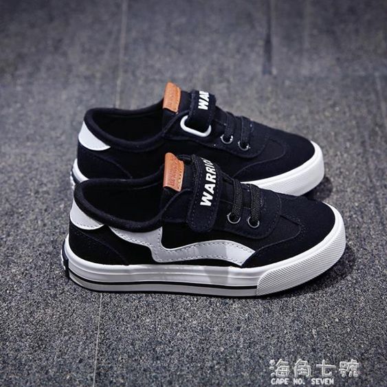 童鞋男童魔術貼女童板鞋中大童運動鞋春秋親子布鞋帆布鞋